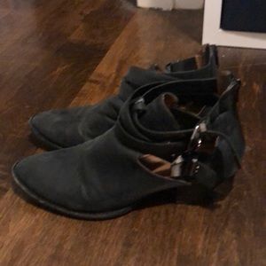 Ankle booties with buckle